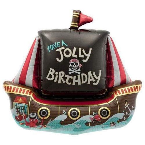 1/" Pirate Birthday Party Ribbon Parrot Bow Cake Card Boy Matey Blue Decoration