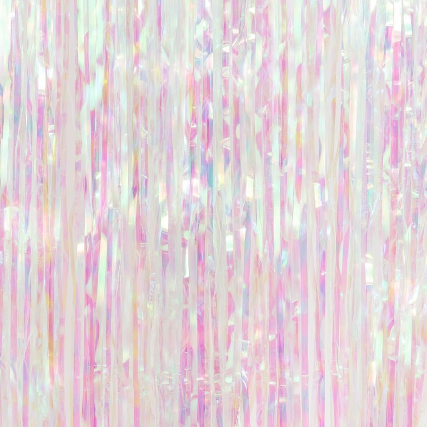 Iridescent Foil Fringe Curtain Backdrop Party 50