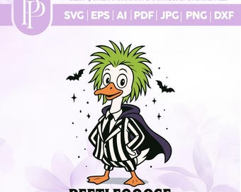 カブトムシのハロウィンSVG PNG、不気味なガチョウのデザイン（デジタルファイル）