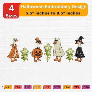 Halloween Machine Embroidery Design - Halloween Goose - Just A Spooky Goose - Skull Embroidery - Pes And Other Format - Instant Download