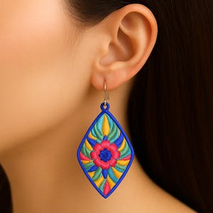 Embroidery Earring - Fsl Earring - Machine Embroidery Design - Free Standing Lace - Pes and Other Formats - Instant Download