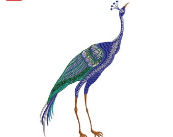 美しい孔雀 - 孔雀のデザイン - 鳥の刺繍 - 機械刺繍 - デジタル
