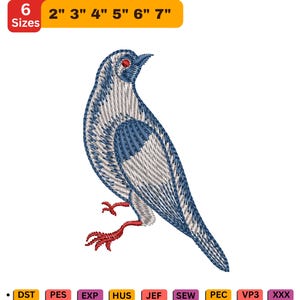 刺繍の鳥 - ハチドリの刺繍デザイン - 鳥の機械刺繍デザイン - 鳥の刺繍ファイル - PESおよびその他の形式