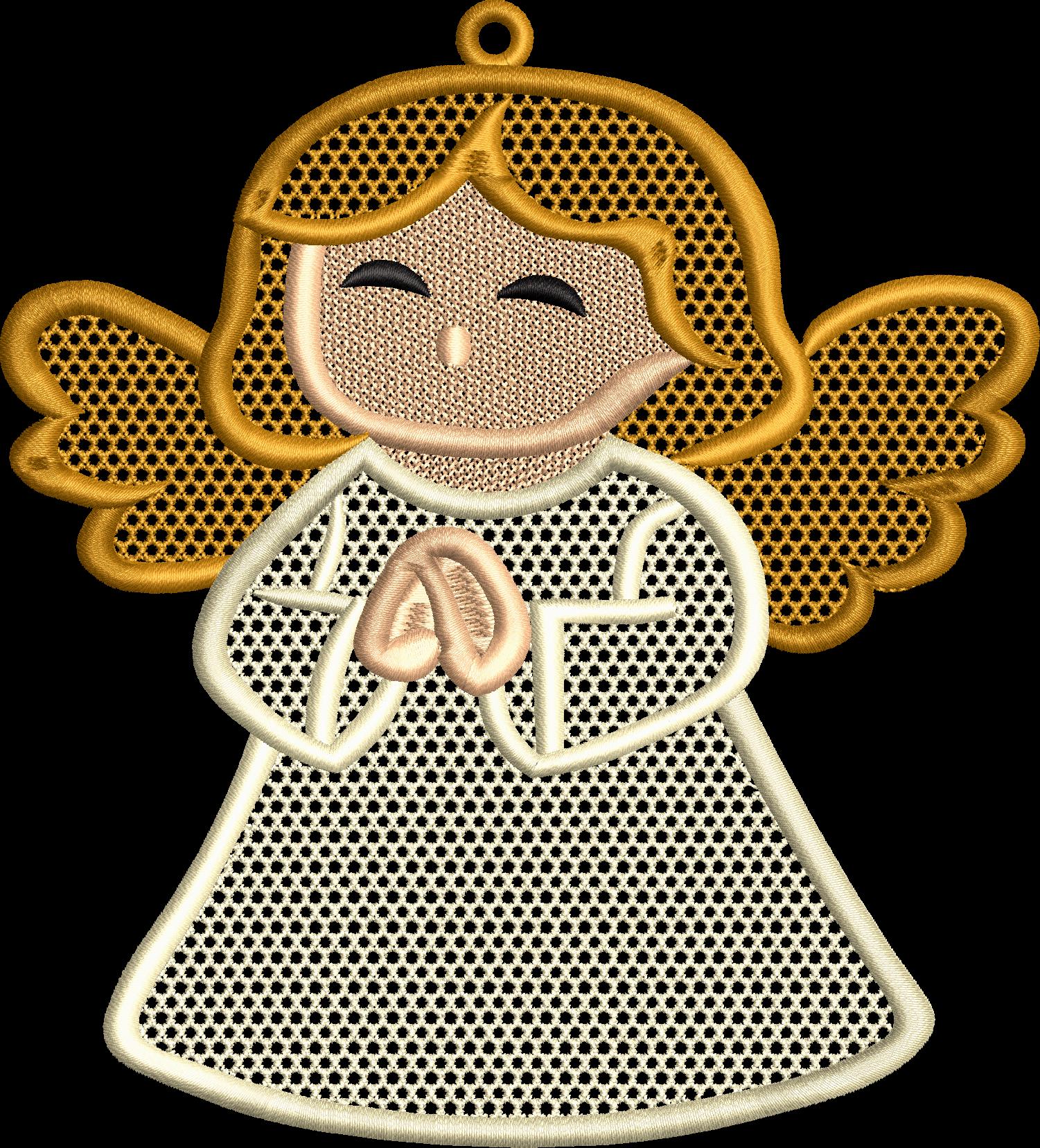 FSL Angel Ornament - Machine Embroidery Design - Angel Lace Decoration ...