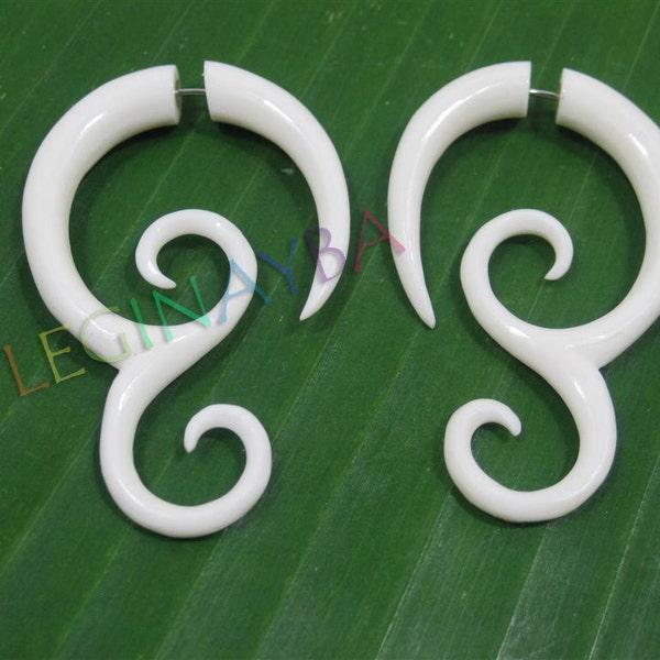 tribal cow bone fake gauges