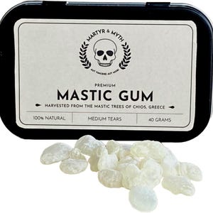 Premium Mastic Gum from Chios, Greece | 40g of 100% Natural Resin from Mastic Trees | Sugar-Free Chewing Gum | Jaw Exerciser | Plant-Based