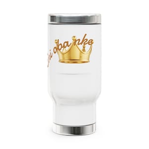 Travel Mug with Crown Design - Perfect for Coffee Lovers, Gifts for Moms, Custom Drinkware, Ideal for Travel, Stainless Steel Tumbler
