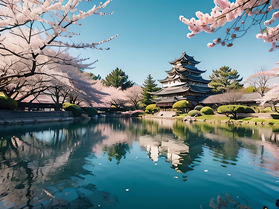 Japan Castles Spring Spring Majesty: Japanese Castles in Bloom - Etsy