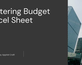 A catering budgeting excel sheet