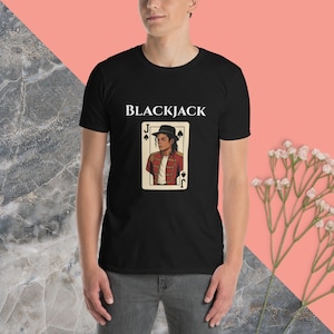 Camiseta de Blackjack / Divertida camiseta de la carta Jack con Michael Jackson / Regalo humorístico de casino para jugadores de videojuegos y cartas