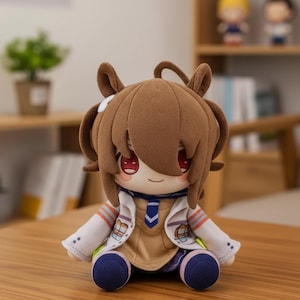 Peluche inspirado en Agnes Tachyon de Uma Musume, adorable personaje de anime, regalo para gamers.