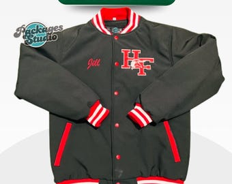 Aangepast varsityjack: geborduurde Letterman-stijl, uniseks bomberjack