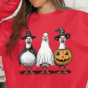 Halloween Geese Sweatshirts, Spooky Season Sweatshirt, Funny Goose Sweatshirt, Costume Goose Sweatshirts, Witch Goose Sweatshirt