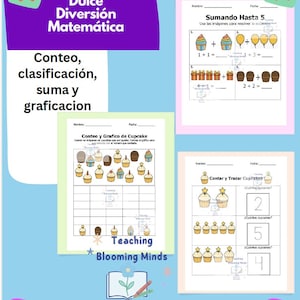 Diversión Matemática con Cupcakes – Contar, Clasificar, Sumar y Graficar | Educación Infantil y Especial | Incluye Mini Pack | Español