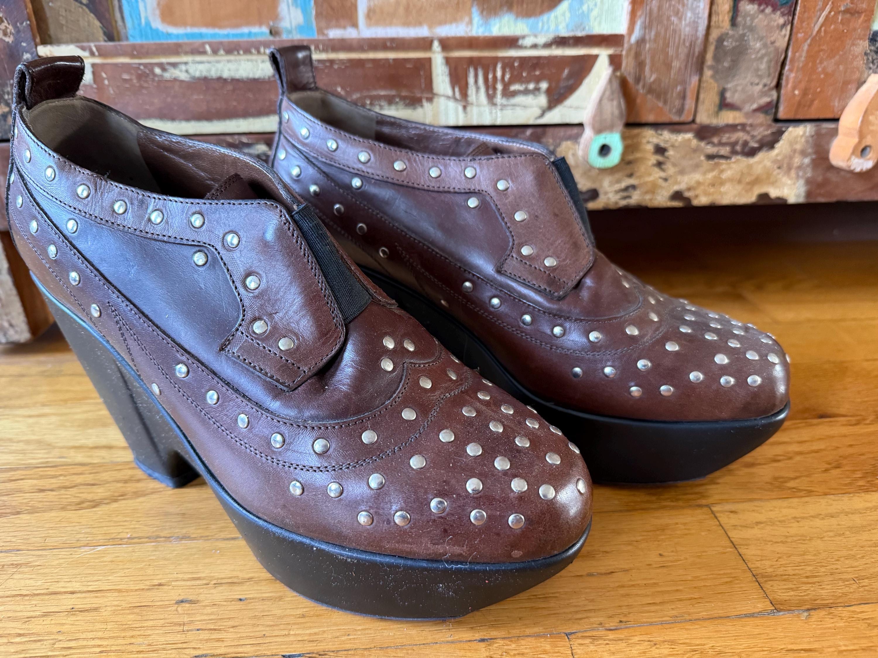 Marni, Rare Vintage Marni Studded Monster Rock Platforms Sz 9 / EU 40