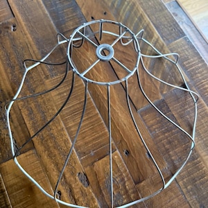 Vintage Antik Strukturell Gratäng Geometrisk Metall Lampskärm Lampskärmsram Shabby Chic Rustikt Bondgårdshus Cottagecore