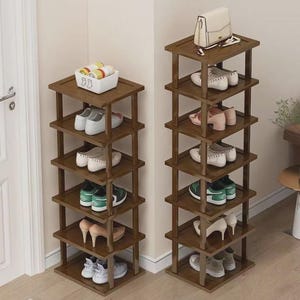 Wood Bamboo Shoe Rack, Wooden Free Standing Shoe Shelf Organizer, Multifunction Organizer for Living Room Bedroom Entryway, Gift For Her