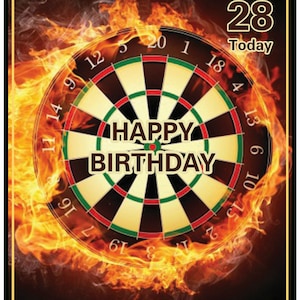 Personalised Darts Theme Birthday Card