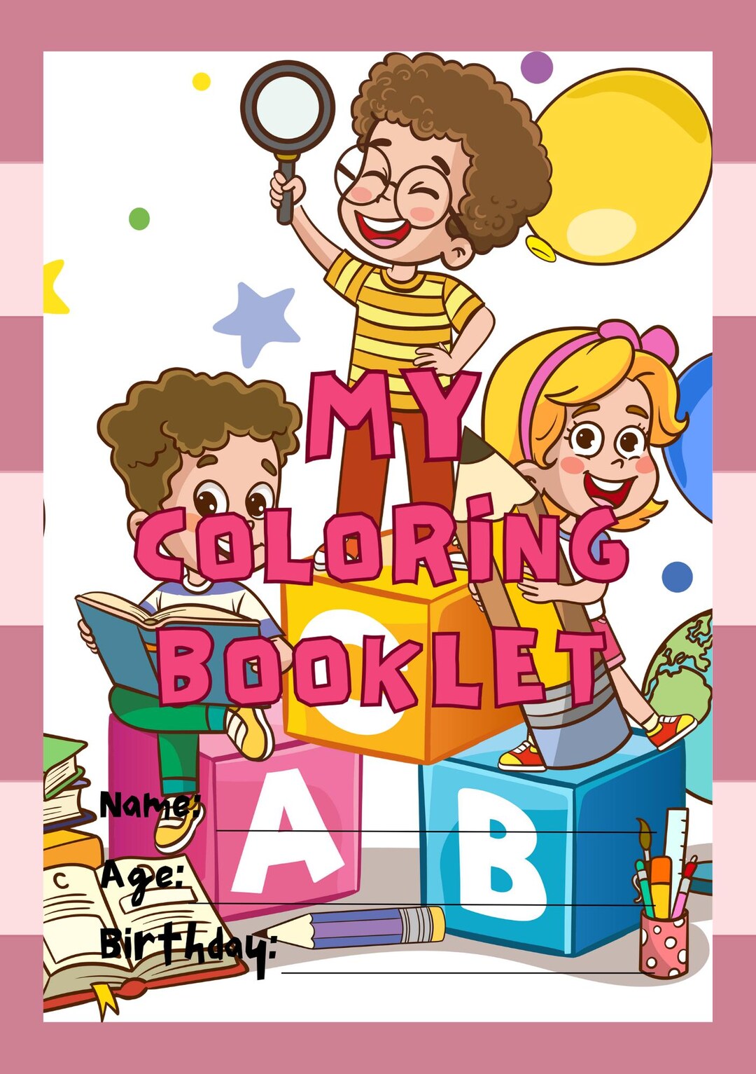 Printable Coloring Booklet PDF – Instant Download, Family Fun Activity ...