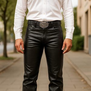 Handmade Men Black Leather Pant, Black Leather Biker Pant, Genuine Leather Slim Fit Stylish Pant, Black Classic Leather Pant, Gift For Him