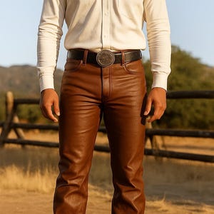 Handmade Men Brown Leather Pant, Brown Leather Biker Pant, Genuine Leather Slim Fit Stylish Pant, Brown Classic Leather Pant, Gift For Him