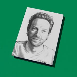 DIGITAL | Chris Martin Coldplay | Graphite Print