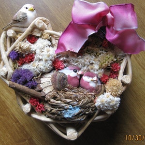 Birds At Home In Heart Wall Hanging