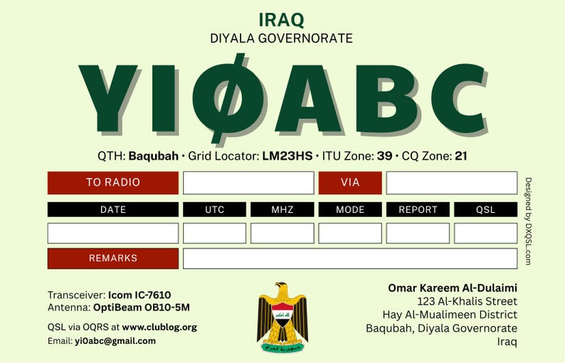 Ham Radio QSL Card Template | Editable Canva Design | Double-sided ...