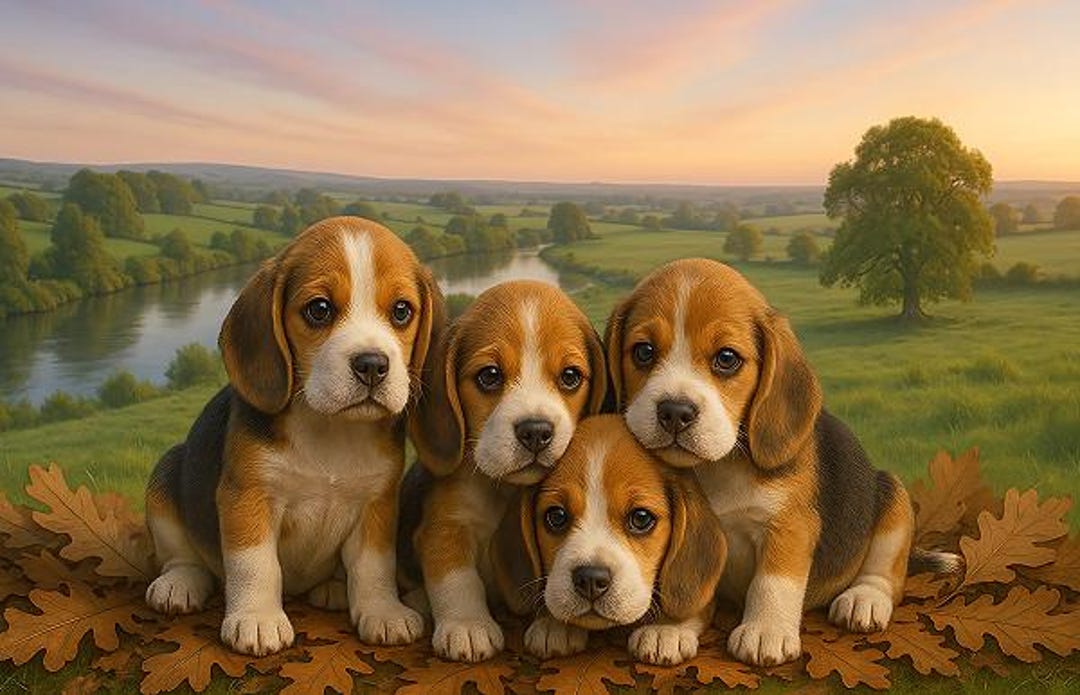 Beagle Puppies Wall Art | Cute Dog Print Download | Adorable Puppy ...