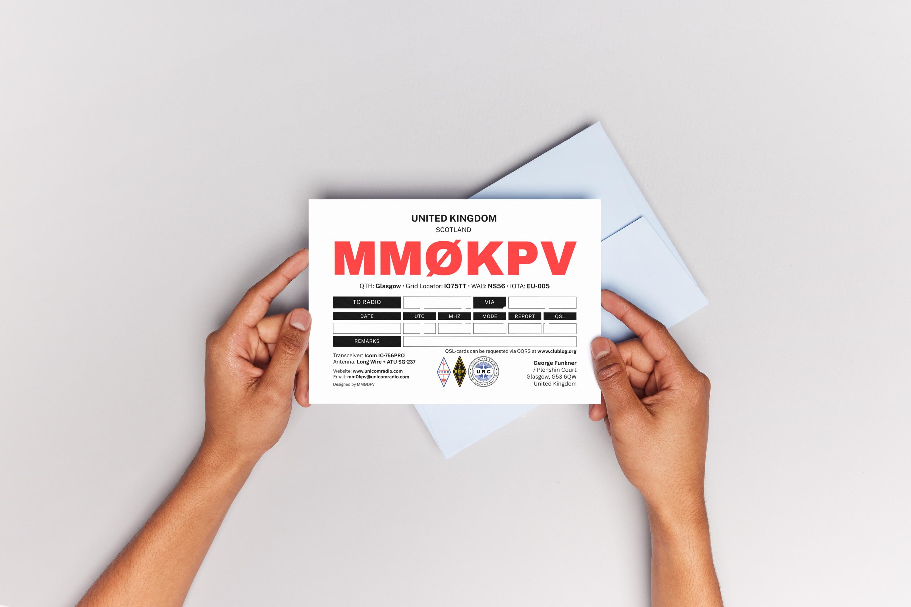 Ham Radio Qsl Card Editable Canva Template Double Sided Printable