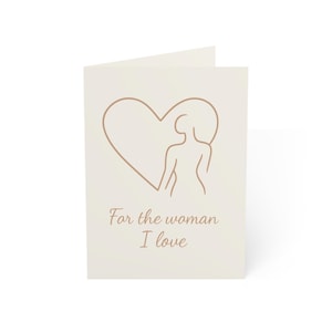 Tarjeta romántica de aniversario lésbico / Tarjeta de amor WLW para esposa o novia / Diseño minimalista femenino / 5x7 con mensaje sentimental