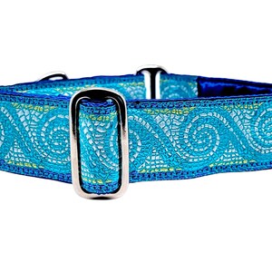 Greyhounds for Large Breeds Great Danes Blue Salzburg 1.5 Inch Wide Adjustable Martingale Dog Collar or Buckle Collar Whippets