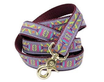 Fairfield Floral Jacquard Leash in Mauve - Dog Lead, Dog Accessories, Dog Gift, Dog Lover Gift, Matching Leash, Custom Dog Leash