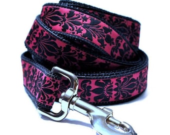 Fuchsia Damask Coordinating Leash