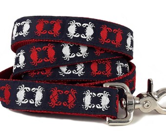 Crabs Dog Leash - Dog Lead, Dog Accessories, Dog Gift, Dog Lover Gift, Matching Leash, Custom Dog Leash, Maryland Dog Leash