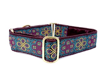 Celtic Martingale Dog Collar or Buckle Collar - Adjustable for Medium to Big Dog, Whippet, Greyhound, Galgo, Great Dane - 1.5 Inch Wide