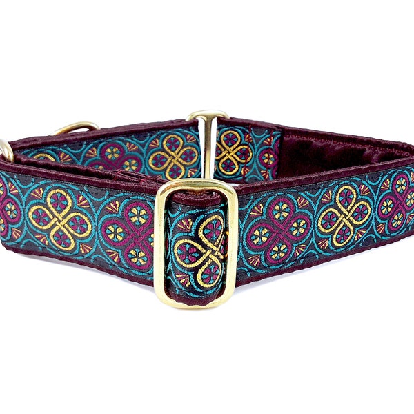 Celtic Martingale Dog Collar or Buckle Collar - Adjustable for Medium to Big Dog, Whippet, Greyhound, Galgo, Great Dane - 1.5 Inch Wide