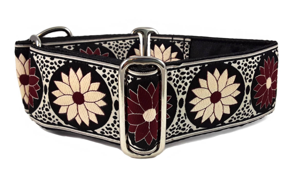 Burgundy Daisy Chains Dog Collar Martingale Collars or Buckle Etsy