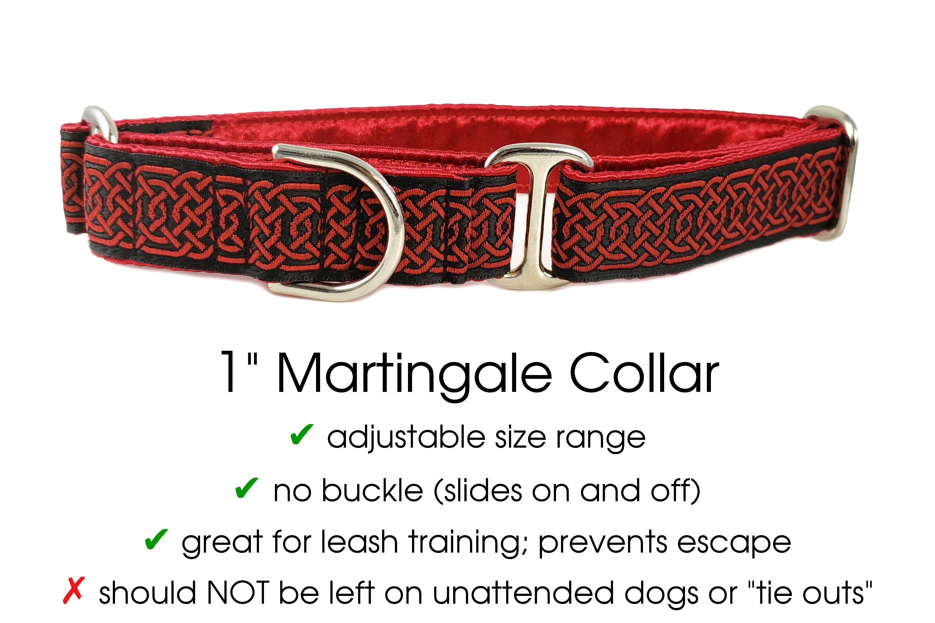 Wexford Celtic Knot Dog Collar in Red & Black Martingale Etsy