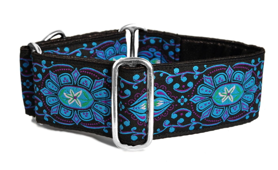 Blue Jewels Martingale Dog Collars Buckle Dog Collars or