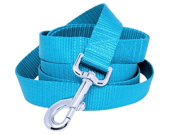 Turquoise - Plain Nylon Dog Leash