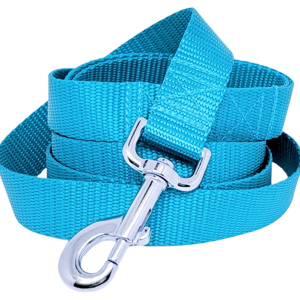 Turquoise - Plain Nylon Dog Leash