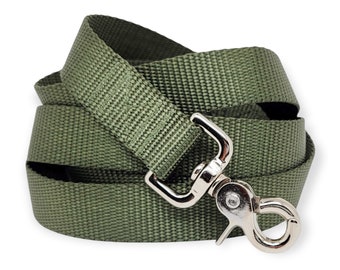 Olive Green - Plain Nylon Dog Leash