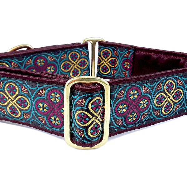 Celtic Martingale Dog Collar or Buckle Collar - Adjustable for Medium to Big Dog, Whippet, Greyhound, Galgo, Great Dane - 1.5 Inch Wide