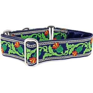 Thistle Dog Collar | Scottish Martingale or Buckle Collar | Adjustable for Medium/Large Dogs, Whippets, Greyhounds, Poodles - 1.5 Inch Wide