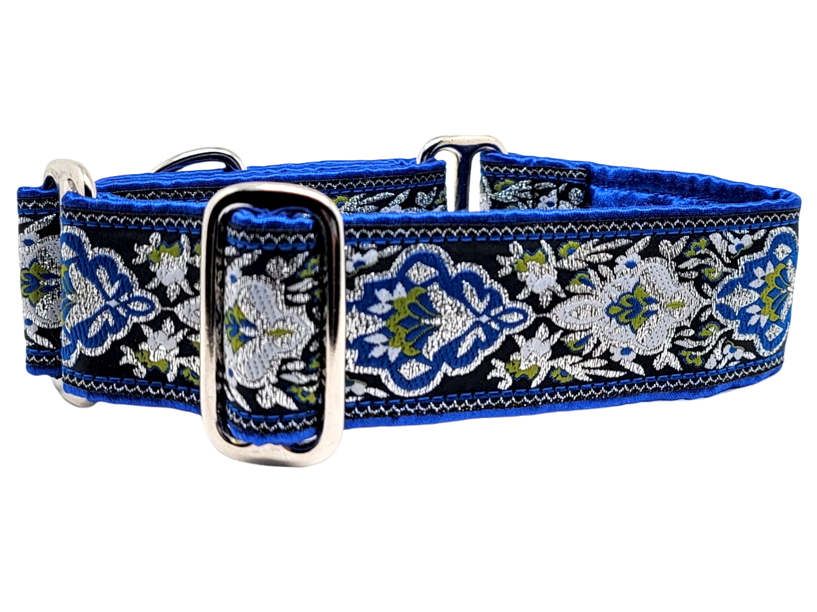 Greyhounds for Large Breeds Great Danes Blue Salzburg 1.5 Inch Wide Adjustable Martingale Dog Collar or Buckle Collar Whippets