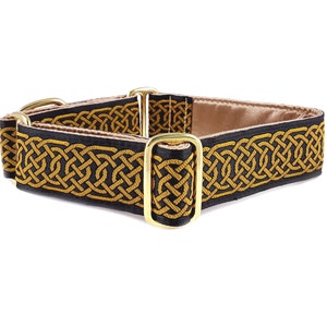 Celtic Braid Martingale Collar or Buckle Collar - Wide, Adjustable for Medium to Large Dogs, Greyhounds, Whippets, Boxers - 1.5 Inch Wide