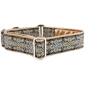 Gold & Silver Celtic Martingale or Buckle Dog Collar | Adjustable for Medium to Large Breeds, Greyhounds, Great Danes - 1.5 Inch Wide