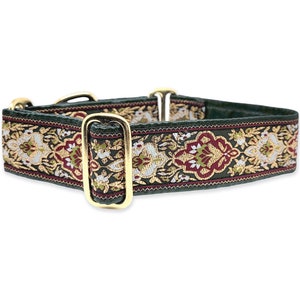 1.5 Inch Wide Green Martingale or Buckle Dog Collar | Adjustable for Medium to Large Dogs, Greyhounds, Whippets, Great Danes, Poodles