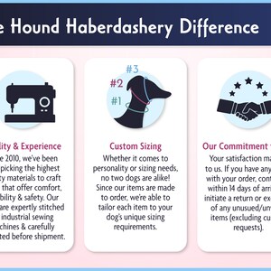 The Hound Haberdashery Difference: Quality & Experience, Custom Sizing, Our Commitment to You